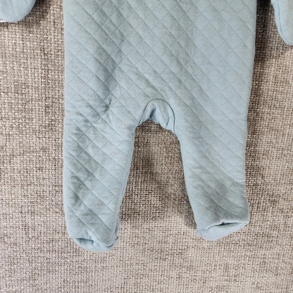 Carters Soft Blue Quilted Snowsuit Winter Outerwear Size 6 Months Hooded NWT